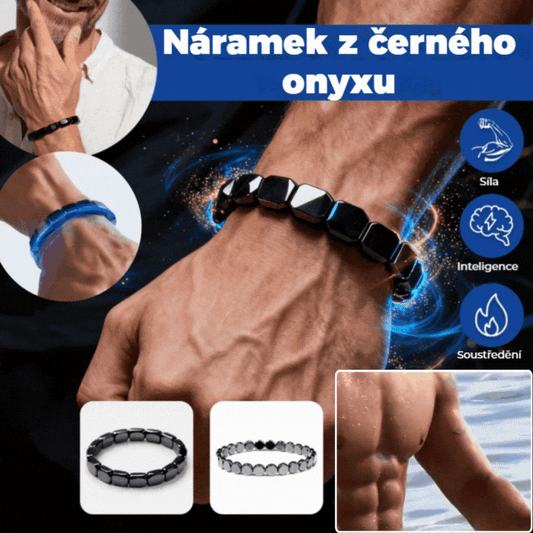 【Kupte 1 a získejte 1 zdarma】🔥Energetický náramek z hematitu a černého onyxu|Získejte zpět svou sílu a mužské sebevědomí