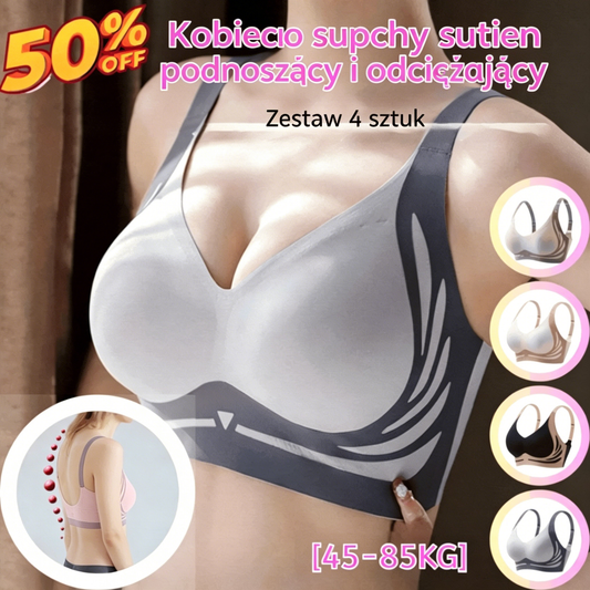 😍【4 szt. tylko 129 zł】❤️ Bezszwowy biustonosz bez fiszbin dla kobiet ✨ Maksymalny komfort i mocne wsparcie【40-85 kg】