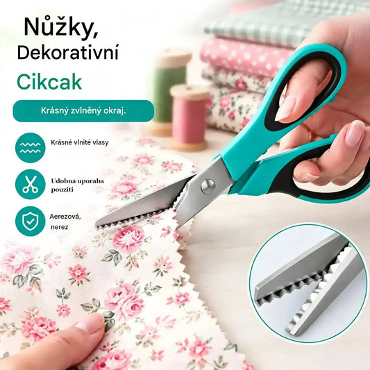 ✂️✨ Profesionální nůžky na stříhání – Ostré, vroubkované nůžky na látku