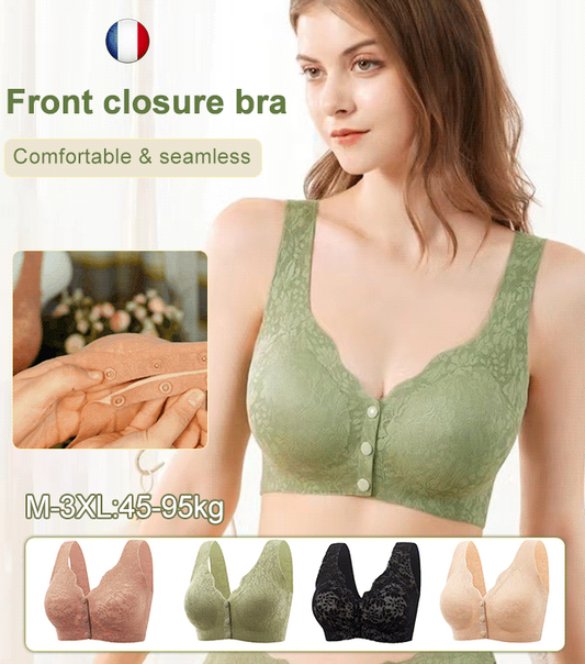 😍49% off【5-pack】Women's Wireless Front Button Bra ❤️【40-100 kg】