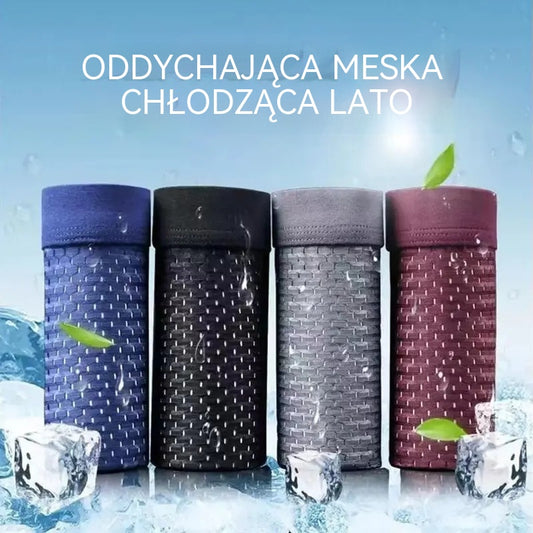🩲 4 szt. 🔥 Nowe bokserki męskie Ice Silk – chłód, wygoda i świeżość przez cały dzień!