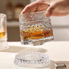 🥛💎Pahar de whisky rotativ la 360°