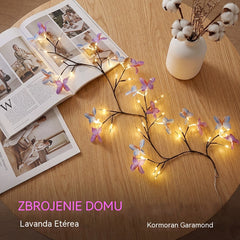 🦋[1.8 metra]✨ Magiczna Girlanda LED z Motylami 💡🏡 Stwórz Przytulny Klimat w Swoim Domu Bez Wysiłku