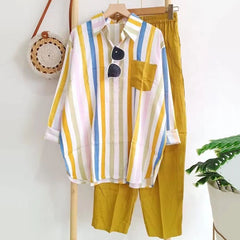 50% OFF🌸[S-5XL]  Damski prążkowany casualowy komplet dwuczęściowy (wiosna–lato)