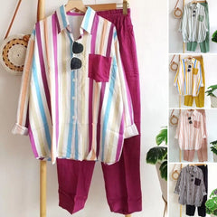50% OFF🌸[S-5XL]  Damski prążkowany casualowy komplet dwuczęściowy (wiosna–lato)