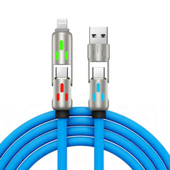 🔥 【2 kusy za 560 Kč】 🔥 (délka 2 metry) 4v1 kabel PD 240 W – rychlé nabíjení USB‑C, Lightning a USB‑A, hliník a silikon, synchronizace dat ⚡📱
