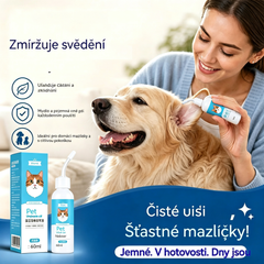 🐶🐱 Čistič uší ke zmírnění svědění uší u psů a koček.