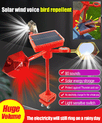🐦🦉【NEW】Nou respingător de păsări cu voce reglabilă, cu energie solară eoliană, modernizat