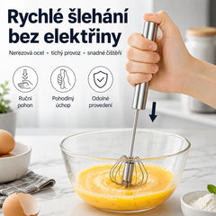 [3dílná sada] Poloautomatický šlehač z nerezové oceli