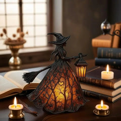 🧙‍♀️ Čarodějnická lampa – děsivá gotická lucernová dekorace, unikátní stolní lampa jako ozdoba, noční světlo s nožičkami, vhodné do domácnosti, na verandu, do kanceláře i na výzdobu oslav.
