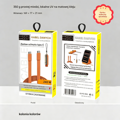🔥【Kup 1, a 1 dostaniesz gratis!59.5 zł/komplet】 ⚡ Składany adapter do telefonu + Kabel do szybkiego ładowania 240 W typu C | ✅Obsługuje szybkie ładowanie i przesyłanie danych