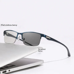 👓 Zcela nové bezrámové brýle na čtení určené speciálně pro střední a starší generaci, vybavené funkcí zvětšení, multifokálními skly, fotochromatickými skly a filtrem modrého světla.