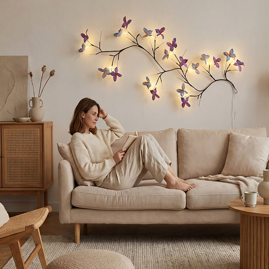 🦋[1.8 metra]✨ Magiczna Girlanda LED z Motylami 💡🏡 Stwórz Przytulny Klimat w Swoim Domu Bez Wysiłku