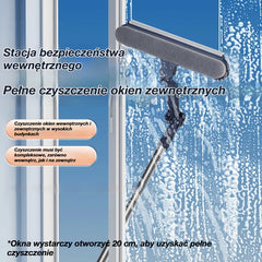 🧼✨ Dwustronna myjka do szyb 2 w 1 z teleskopowym uchwytem – idealna do wysokich budynków
