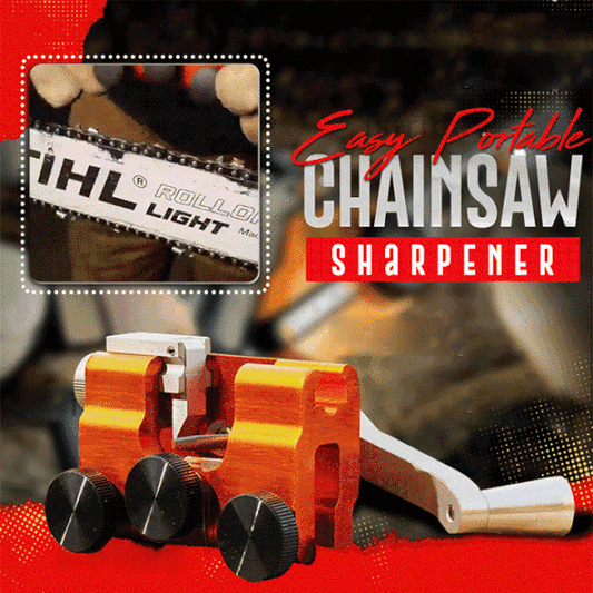 One manual chainsaw sharpener with three diamond blades (3 x 4-5-6 mm) and one handle.