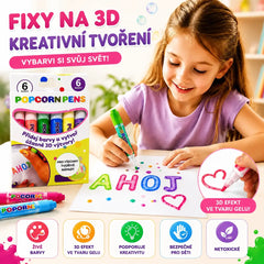 🎁【Kupte 1 a získejte 1 zdarma】Dětské 3D tiskové pero: Malování bublin s motivem popcornu (DIY)