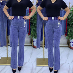👖【M-4XL】Damskie jeansy z wysokim stanem, elastyczne