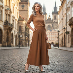 ❤️🌹【M-5XL】Dámské kalhoty s vysokým pasem a širokými nohavicemi, elegantní střih, pohodlné na nošení, zeštíhlující, prodyšné a pohodlné, vhodné na léto.