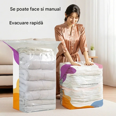 🏠8 articole⏳ Versiune îmbunătățită, mai groasă și mai mare 🔥 Pungi de vidare fără pompă, pungi de depozitare rezistente la praf