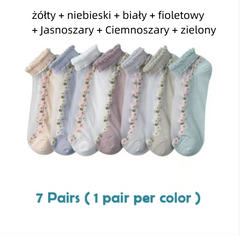 【🔥Oferta ograniczona czasowo🔥】💐【14 par】🧦 letnich oddychających skarpet w kwiaty Materiał: bawełna