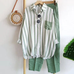 50% OFF🌸[S-5XL]  Damski prążkowany casualowy komplet dwuczęściowy (wiosna–lato)