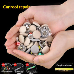 [30 pieces] Car roof tarpaulin detached, secured with nail clips, allowing for easy modification and restoration of car interior without disassembly (includes installation tool kit + screwdriver + towel)