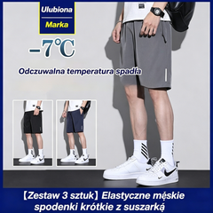 👖😎【Zestaw 3 sztuk - 39.6 zł / sztuka】【M-8XL】Elastyczne, szybkoschnące spodenki męskie🔥 | Oddychający jedwab lodowy, luźny krój, odporne na zagniecenia i trwałe