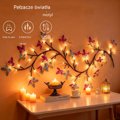 🦋✨ Elastyczne lampki LED w formie girlandy z motylami – udekoruj swój dom magiczną i ciepłą atmosferą 💡