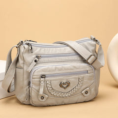💐50% SLEVA! 🎁Dámská přes rameno taška z měkkého PU – Více kapes pro perfektní organizaci 👜🔑