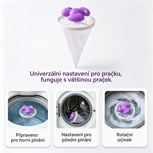 🌀6 kusů 540 Kč ✨ Plovoucí filtr do pračky – Zachycuje vlákna, vlasy a zvířecí chlupy při každém praní 🧺
