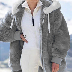 ❄️🛡️【S-5XL】Dámská silná plyšová bunda s kontrastními pruhy – model 2026