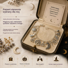 🔥 Kup 1, drugą otrzymasz GRATIS! ✨ Regulowana bransoletka vintage z mistycznymi zawieszkami dla kobiet 🔮 Idealna do stylizacji boho, gotyckich i na prezent 🎁