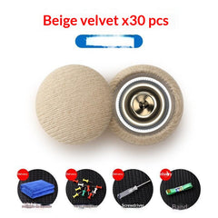 [30 pieces] Car roof tarpaulin detached, secured with nail clips, allowing for easy modification and restoration of car interior without disassembly (includes installation tool kit + screwdriver + towel)
