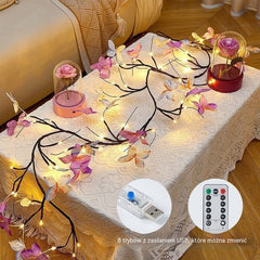 🦋[1.8 metra]✨ Magiczna Girlanda LED z Motylami 💡🏡 Stwórz Przytulny Klimat w Swoim Domu Bez Wysiłku