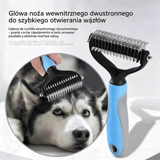 🐶【2 sztuki】Dwustronne szczotki do pielęgnacji zwierząt domowych do pielęgnacji i usuwania sierści