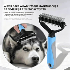 🐶【2 sztuki】Dwustronne szczotki do pielęgnacji zwierząt domowych do pielęgnacji i usuwania sierści