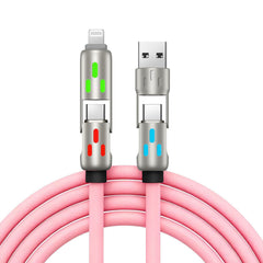 🔥 【2 kusy za 560 Kč】 🔥 (délka 2 metry) 4v1 kabel PD 240 W – rychlé nabíjení USB‑C, Lightning a USB‑A, hliník a silikon, synchronizace dat ⚡📱