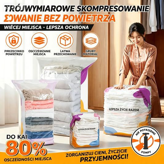 ⏳ Oferta ograniczona czasowo 🔥【Zestaw 4 sztuk】Worki próżniowe bez pompy, worki do przechowywania z ochroną przed kurzem