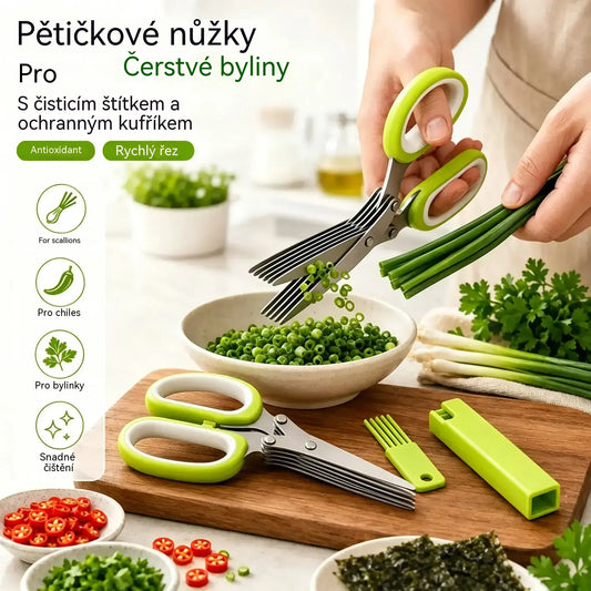 Kupte 1 a získejte 1 zdarma 🌿 Tijeras para hierbas de 5 hojas – Cortador de cocina rápido para hierbas frescas y especias