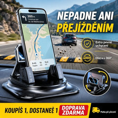 🔥【50% SLEVA】🚗 Bezpečné a chytré: Ultimátní 2v1 držák na telefon do auta! 🚗