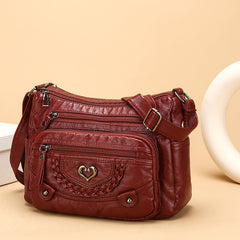 💐50% SLEVA! 🎁Dámská přes rameno taška z měkkého PU – Více kapes pro perfektní organizaci 👜🔑