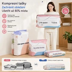 👕📦【🔥5 kusů 630 Kč】Kompresní sáčky na uložení oblečení, nevyžadují vysávání, zesílená konstrukce.