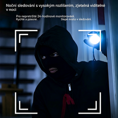 Kamera s vysokým rozlíšením a inteligentným monitorovacím systémom pre domácnosť s funkciou diaľkového bezdrôtového Wi-Fi pripojenia, infračerveného nočného videnia a obojsmerného zvuku.