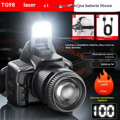 💡【50% zniżki】Reflektor z czujnikiem ruchu LED. Posiada funkcję zoomu, oświetlenie dalekiego zasięgu, akumulator i długi czas pracy na baterii.