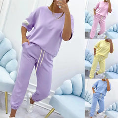 🔥 Tylko teraz! Modny damski komplet 2-częściowy ✨ Komfortowy top i spodnie – idealny na każdy dzień 💖