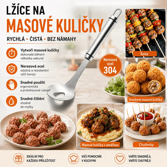 【2 ks】Forma na masové kuličky z nerezové oceli 304 – ideální pro přípravu masových a rybích kuliček, perfektní pro domácí vaření 🥄