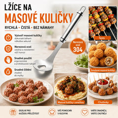【2 ks】Forma na masové kuličky z nerezové oceli 304 – ideální pro přípravu masových a rybích kuliček, perfektní pro domácí vaření 🥄