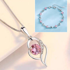 ✨✨【Kup 1, otrzymaj 1 gratis】💎💎Zestaw bransoletki i naszyjnika ze srebra 925 – Heart of the Ocean ✅️Płatność przy odbiorze