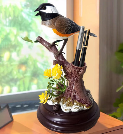 🦜🐦🐦Uma criativa e adorável estatueta de pássaros, ativada por voz, ideal para decorar diversos ambientes.