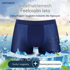 🩲 4 szt. 🔥 Nowe bokserki męskie Ice Silk – chłód, wygoda i świeżość przez cały dzień!